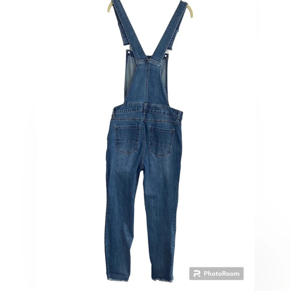 Ci Sono blue denim raw hem slim fit overalls  Sz M - Picture 3 of 13